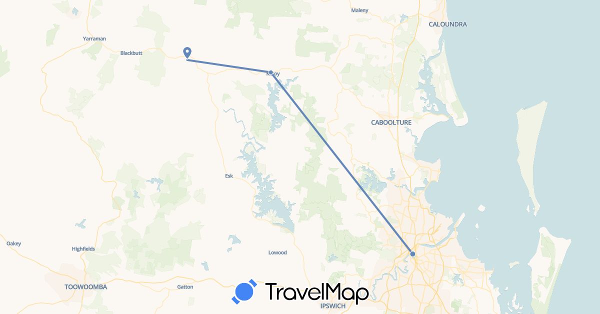 TravelMap itinerary: driving, cycling in Australia (Oceania)